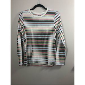 860bb Lands End Rainbow Striped Shirt size XL